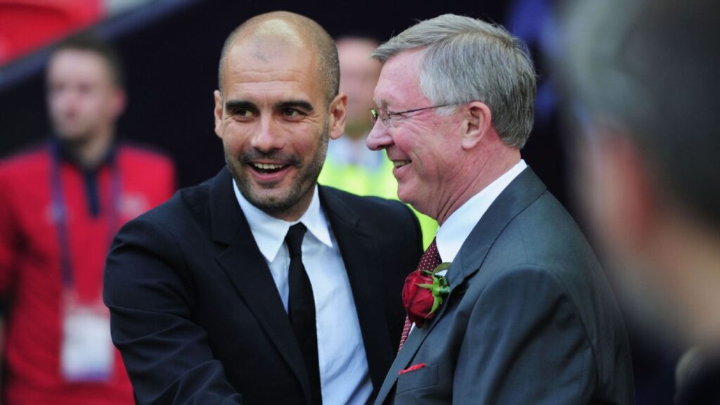 Sir Alex Ferguson welcomes Pep Guardiola to 1,000 club