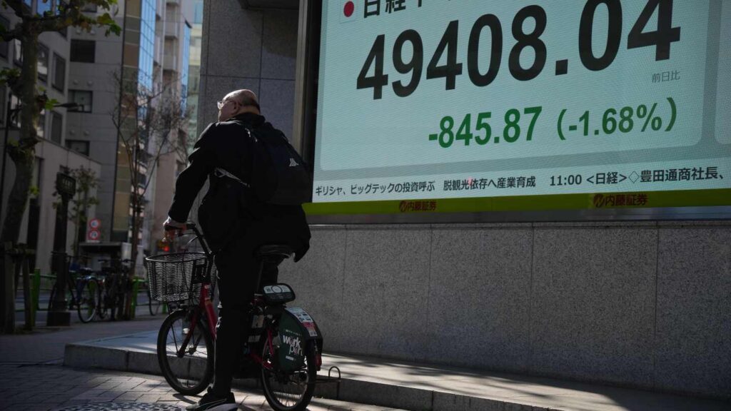 Asian shares are mixed and US futures gain after Wall Street steadies